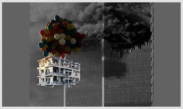 تلفیق شاهکارهای هنری با خرابه‌های سوریه