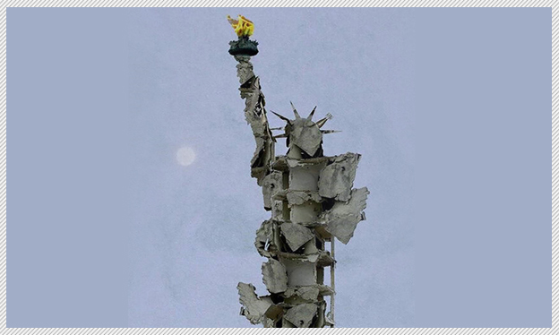 تلفیق شاهکارهای هنری با خرابه‌های سوریه